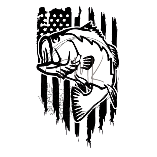 Fish with Distressed Flag